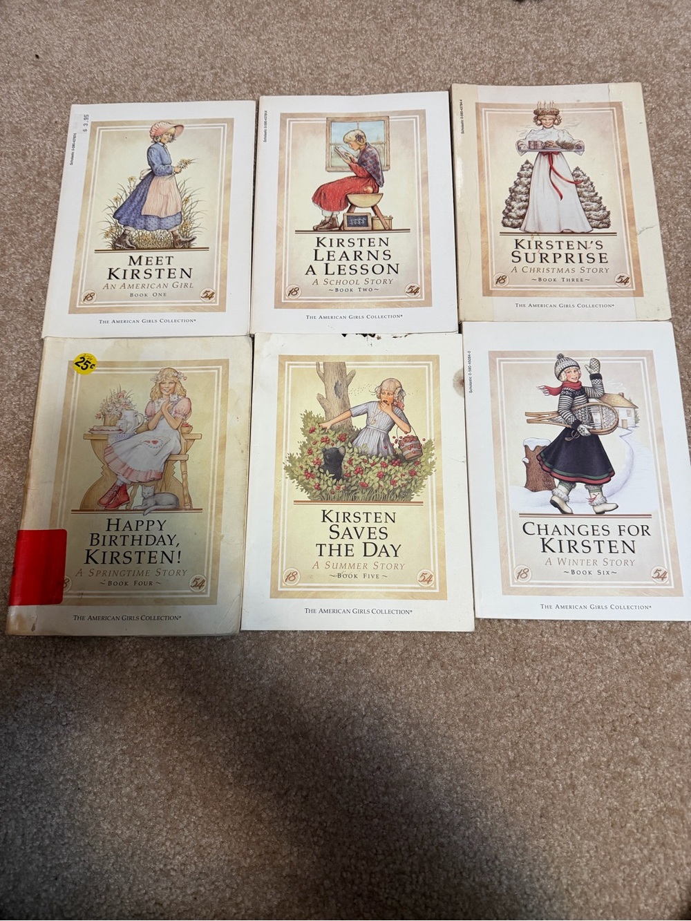 Lot of 6 vintage paperback books Kirsten American Girls complete set 1-6